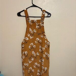 Listicle Tan Floral Midi Dress
